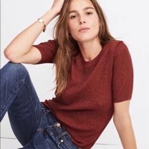 Madewell Evening Sparkle Ribbed Sweater Top- L